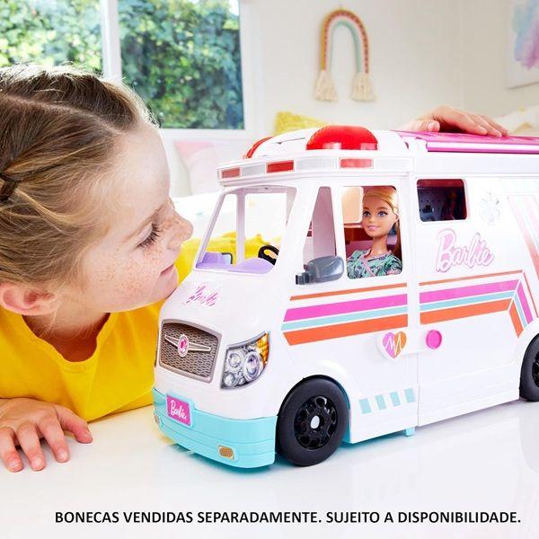 Barbie Malibu Ambulância e Clínica Médica Com Luz e Som 2 em 1 - Barbie Profissões Mattel HKT79 Imagem de Barbie Malibu Ambulância e Clínica Médica Com Luz e Som 2 em 1 - Barbie Profissões Mattel HKT79