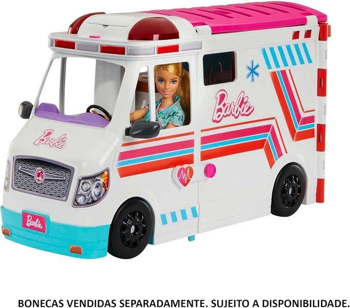 Imagem de Barbie Malibu Ambulância e Clínica Médica Com Luz e Som  2 em 1 - Barbie Profissões  Mattel  HKT79