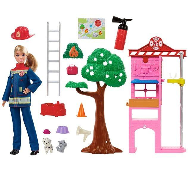 Imagem de Barbie Malibu Bombeira Resgate do Gatinho Com 10 Acessórios  Barbie Profissões  Playset Bombeiros Fire Rescue - Mattel