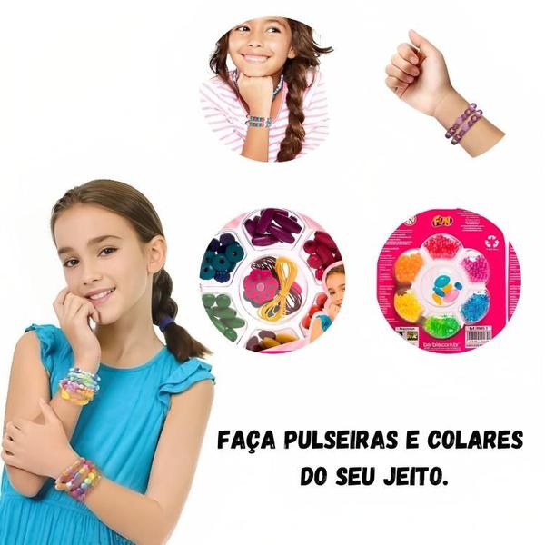 Imagem de Barbie Miçangas Pulseiras e Colares Coloridos F0085-3 Fun