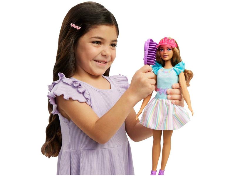 Barbie - Minha Primeira Barbie Cabelo Preto com Tiara - Boneca