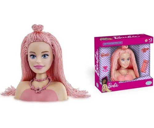 Imagem de Barbie Mini Busto Styling Head Special Hair Salmao Pupee