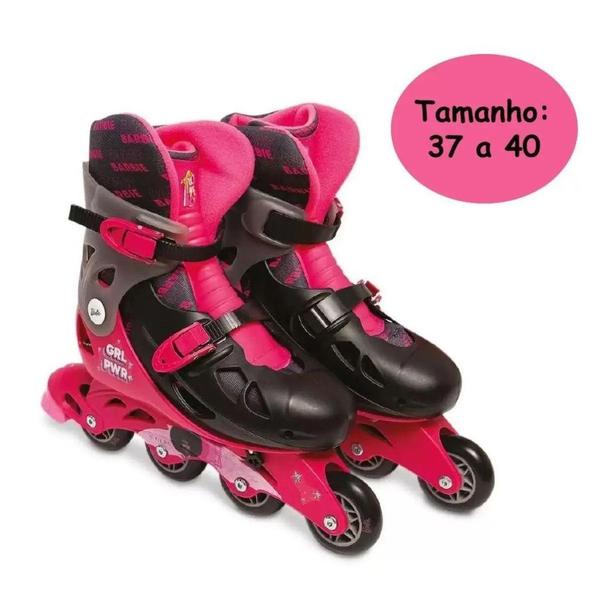 Imagem de Barbie Patins Ajustável G2 Tamanho 37 a 40 F0091-0 - Fun