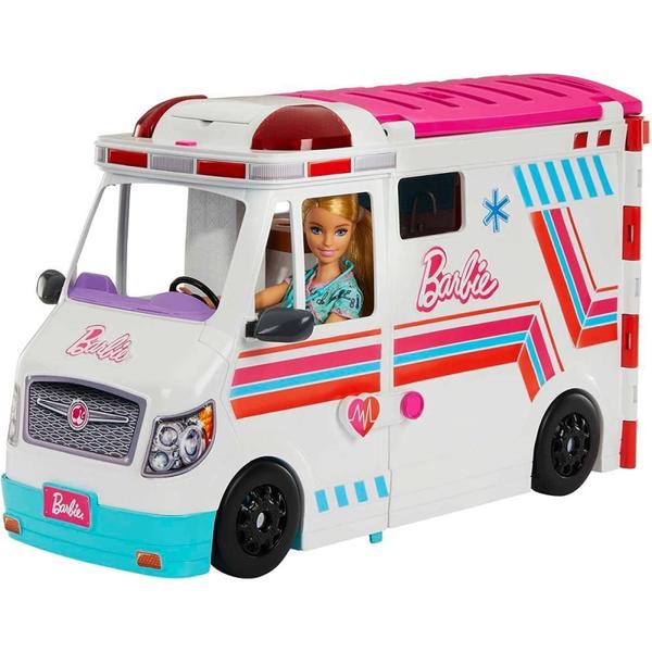 Barbie Profissoes Ambulância de Cuidados Médicos - Mattel Imagem de Barbie Profissoes Ambulância de Cuidados Médicos