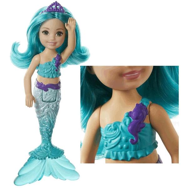 Imagem de Barbie Sereia Chelsea Fantasy Azul Dreamtopia Mattel