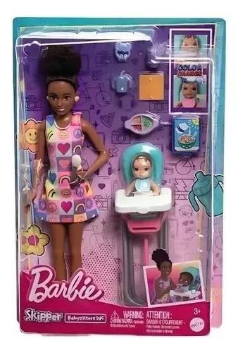 Imagem de Barbie Skipper Babá No Cadeirão Vestido - Mattel Htk34