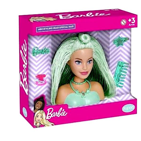 Imagem de Barbie Styling Hair Cabelo Verde Tricotado com 6 Acessórios Original Mattel