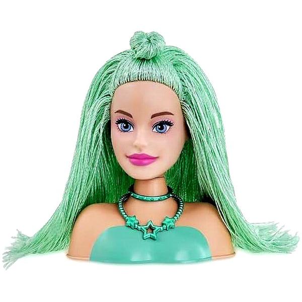 Imagem de Barbie Styling Hair Cabelo Verde Tricotado com 6 Acessórios Original Mattel