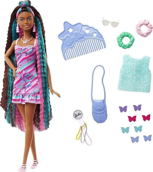 Imagem de Barbie Totally Hair Morena Vestido De Borboletas Mattel