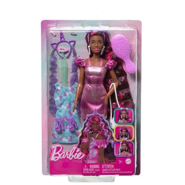 Imagem de Barbie Totally Hair Vestido Roxo e Cabelo Neon - Mattel