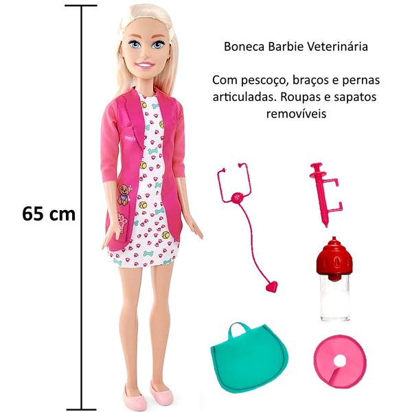 Imagem de Barbie Veterinária com Acessórios de 65cm Licenciada Mattel