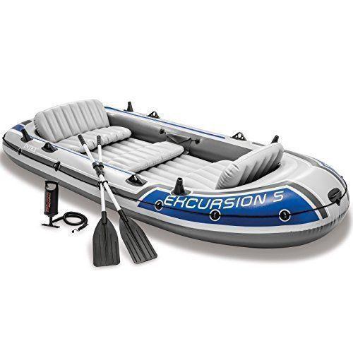 Barco Bote Inflável Excursion 5 - Intex Remos E Bomba Imagem de Barco Bote Inflável Excursion 5 - Intex Remos E Bomba