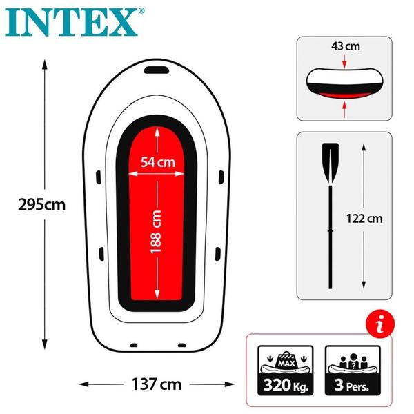 Barco Bote Inflável Intex Challenger 3 Pessoas Remos Bomba Capota Teto Removível Intex Azul Imagem de Barco Bote Inflável Intex Challenger 3 Pessoas Remos Bomba Capota Teto Removível Intex Azul