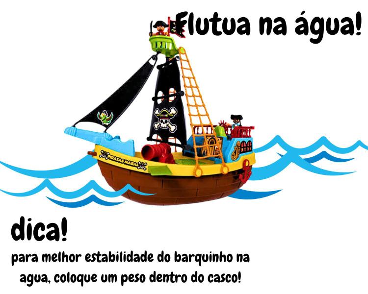 Imagem de Barco de Brinquedo Pirata Maral Com Rodinhas 23 Peças 