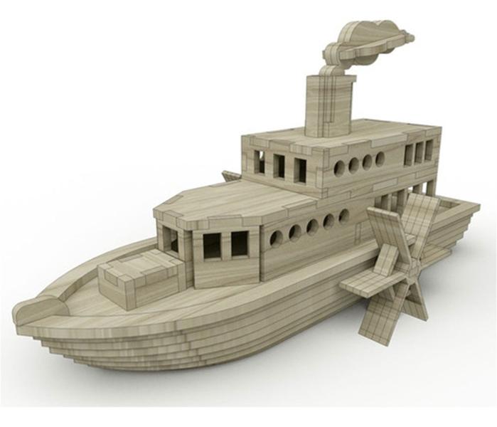 Imagem de Barco Mississippi . Quebra Cabeça 3d. Miniatura Em Mdf