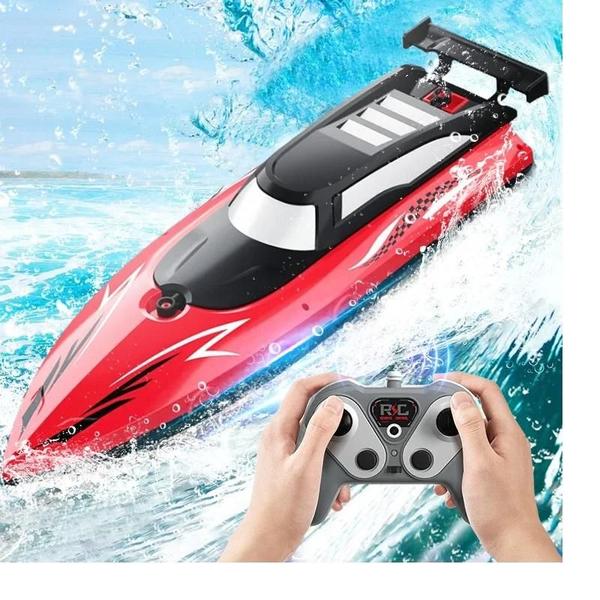 Imagem de Barco RC Elétrico de Alta Velocidade 24G - Brinquedo Aquático com Controle Remoto e Dupla Hélice