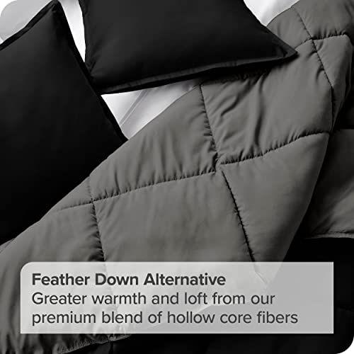 Imagem de Bare Home Oversized Queen Comforter - Cores Reversíveis - Goose Down Alternative - Ultra-Soft - Premium 1800 Series - All Season Warmth - Edredom de Roupa de Cama (Rainha Oversize, Preto/Cinza)