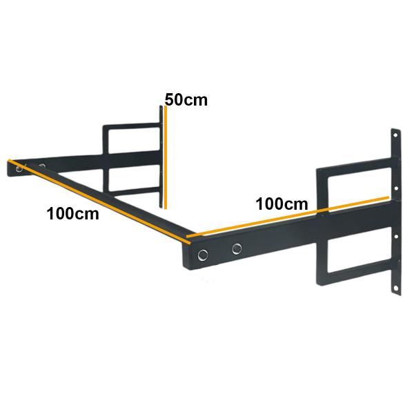 Imagem de Barra 1 Metro Fixa Pra Musculação Treino Academia + Passante