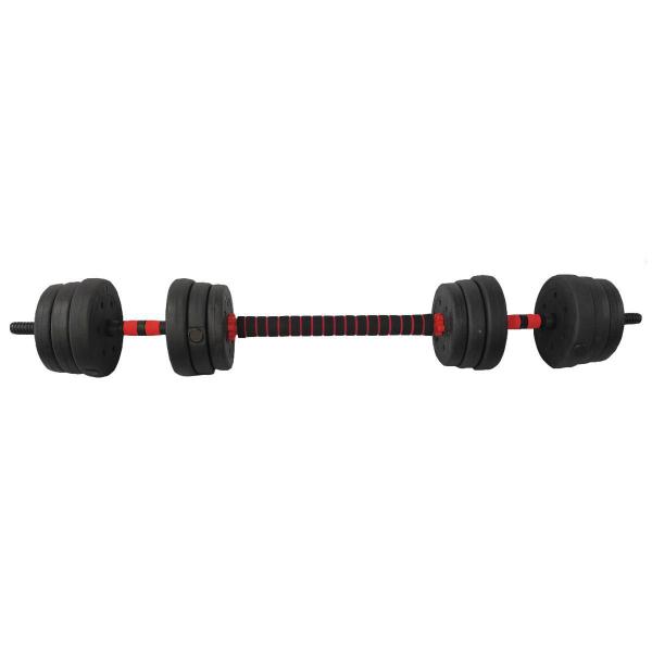 Imagem de Barra Anilha Halter Dumbbell Kit Musculação 20Kg