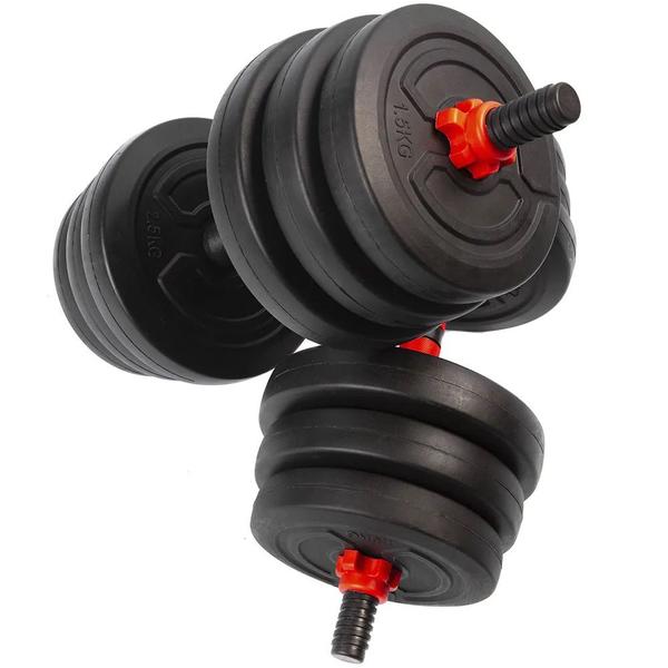 Imagem de Barra Anilha Halter Kettlebell Kit Musculação Completo - 30kg