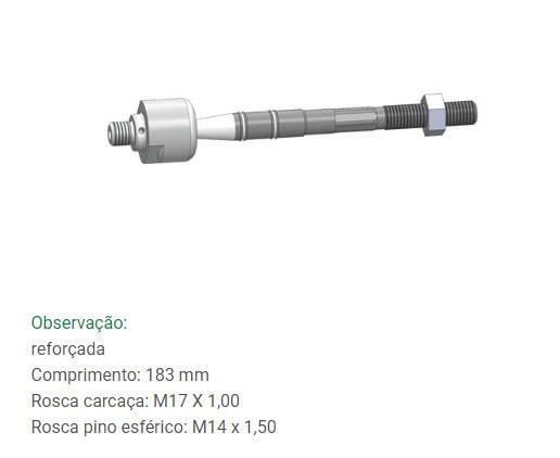 Imagem de Barra Axial de Direção Besta Topic 1993 até 1999 Bortec BA 8023