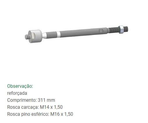 Imagem de Barra Axial de Direção Omega 1998 Até 1999 Bortec BA 8086