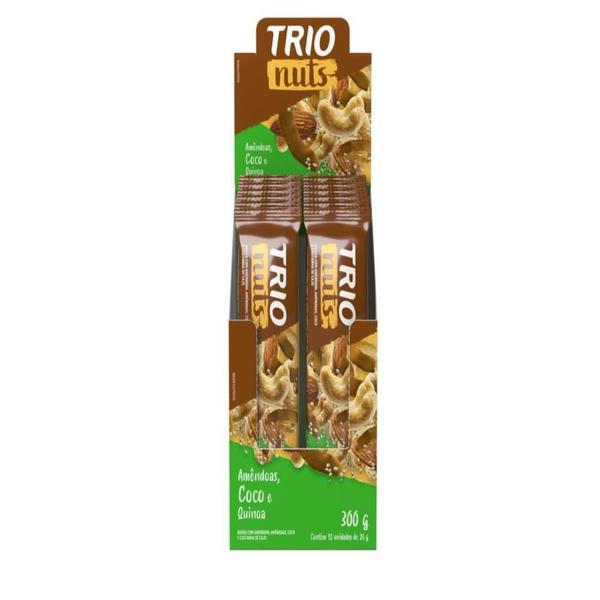Barra cereal trio nuts coco 12x25g Imagem de Barra cereal trio nuts coco 12x25g