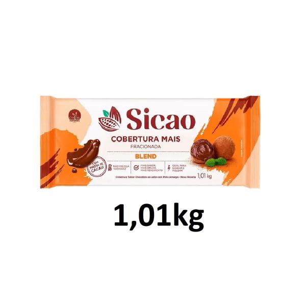 Imagem de Barra Chocolate Blend Cobertura Mais 1,01kg Sicao- kit 3 un