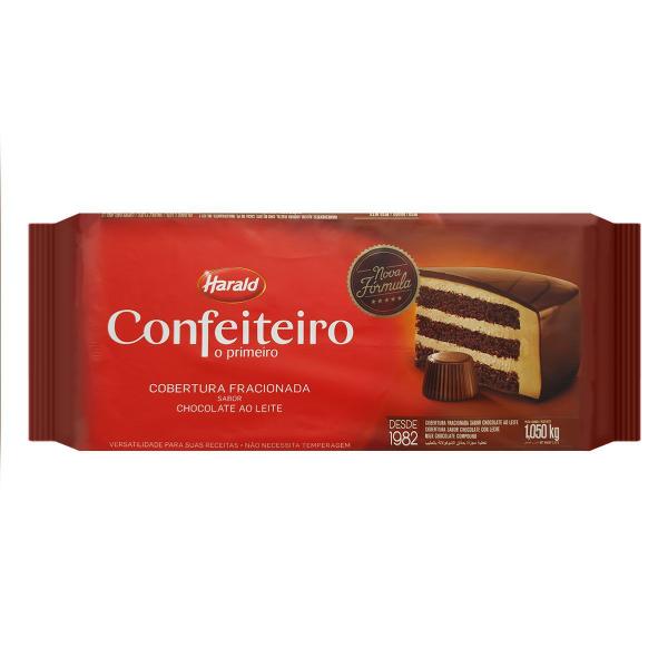 Barra Chocolate Cobertura Harald 1,05kg Confeiteiro Ao Leite Imagem de Barra Chocolate Cobertura Harald 1,05kg Confeiteiro Ao Leite