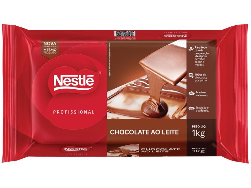 Barra Chocolate Profissional ao Leite 1kg Nestlé Imagem de Barra Chocolate Profissional ao Leite 1kg Nestlé