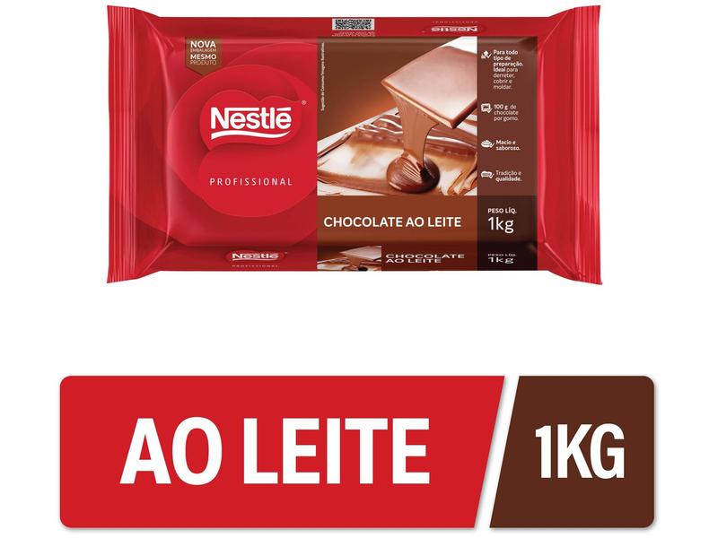 Barra Chocolate Profissional ao Leite 1kg Nestlé Imagem de Barra Chocolate Profissional ao Leite 1kg Nestlé