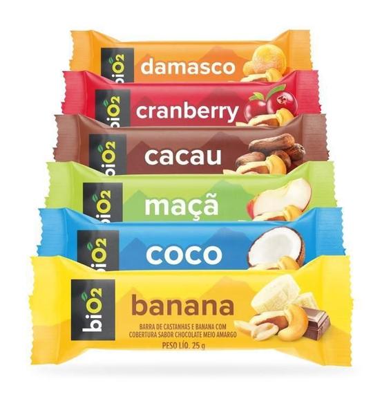 Imagem de Barra de Castanhas e Frutas Vegana biO2 Banana com Chocolate 12 un 25g