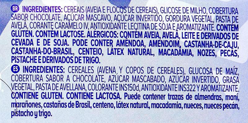 Imagem de Barra De Cereal Avelã Cobertura Chocolate Nutry Pacote 22g