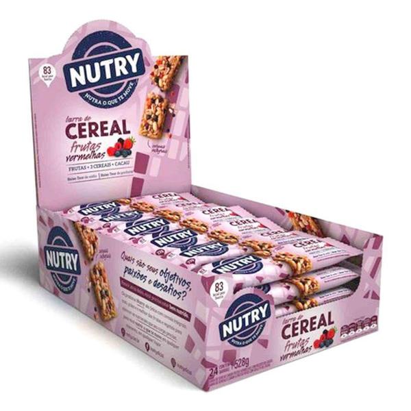 Barra de Cereal Nutry - Frutas Vermelhas - Caixa com 24 barras Imagem de Barra de Cereal Nutry - Frutas Vermelhas - Caixa com 24 barras