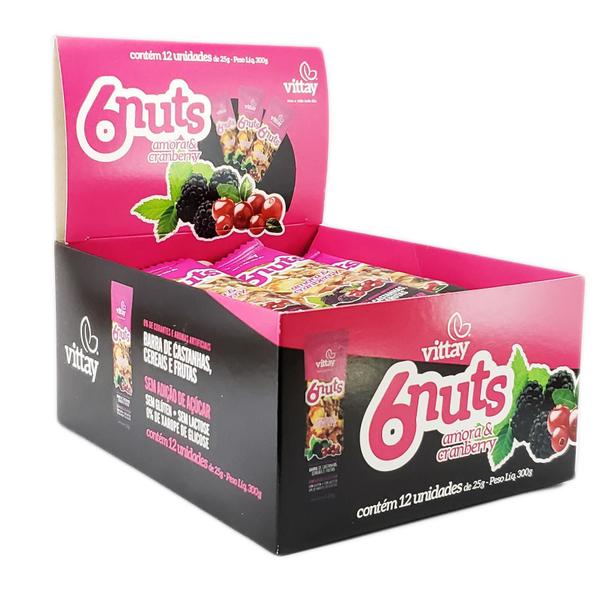 Barra De Cereal Nuts Vittay - Amora E Cranberry 12 Un X 25G Imagem de Barra De Cereal Nuts Vittay - Amora E Cranberry 12 Un X 25G
