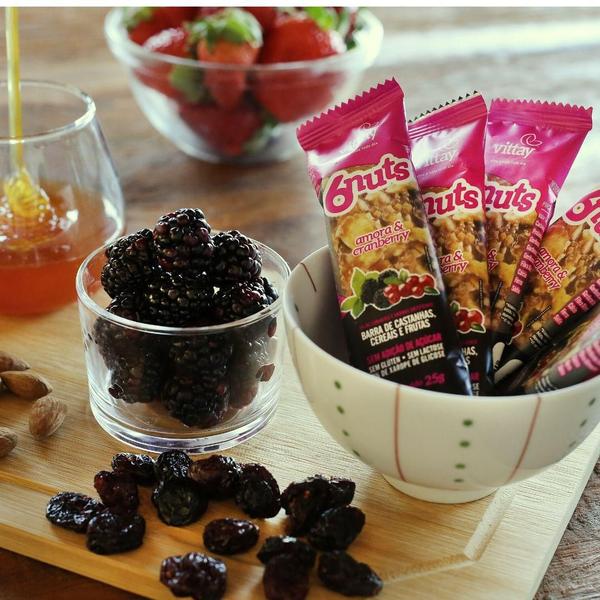 Barra De Cereal Nuts Vittay - Amora E Cranberry 12 Un X 25G Imagem de Barra De Cereal Nuts Vittay - Amora E Cranberry 12 Un X 25G
