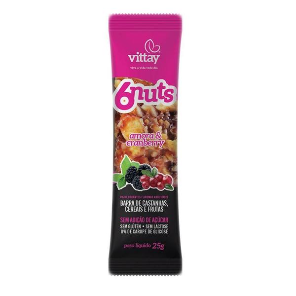 Barra De Cereal Nuts Vittay - Amora E Cranberry 12 Un X 25G Imagem de Barra De Cereal Nuts Vittay - Amora E Cranberry 12 Un X 25G