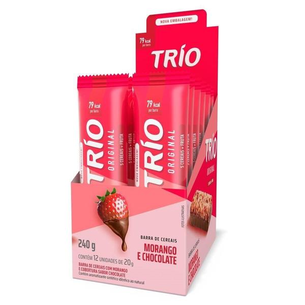 Imagem de Barra de cereal trio morango com chocolate 12x20g