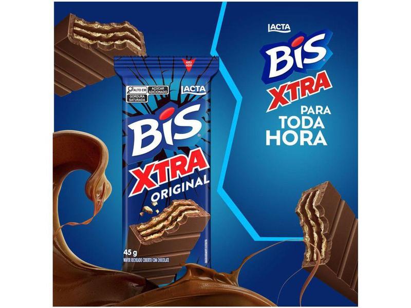 Barra de Chocolate Bis Xtra Original Ao Leite 45g Lacta Imagem de Barra de Chocolate Bis Xtra Original Ao Leite 45g Lacta