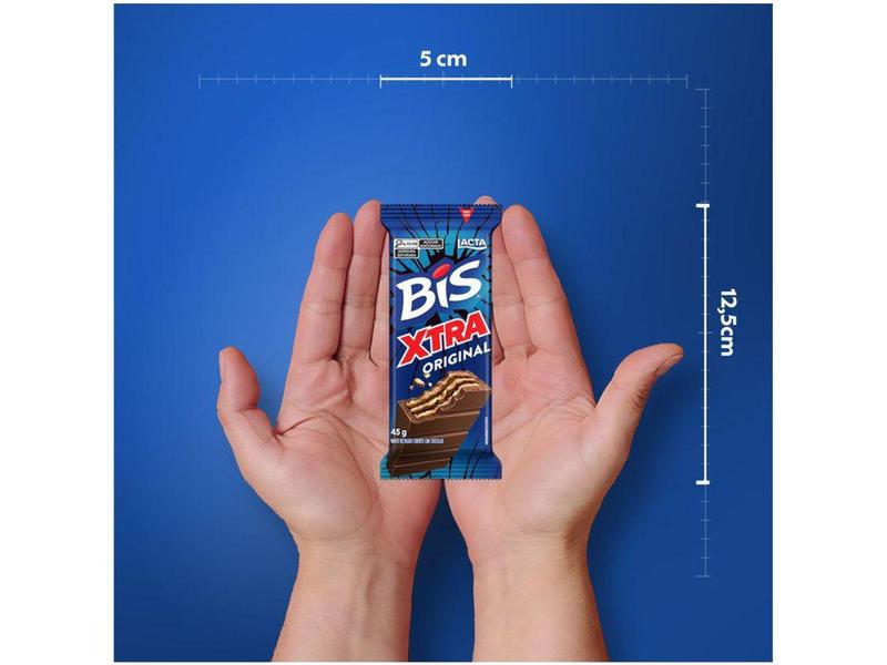 Barra de Chocolate Bis Xtra Original Ao Leite 45g Lacta Imagem de Barra de Chocolate Bis Xtra Original Ao Leite 45g Lacta