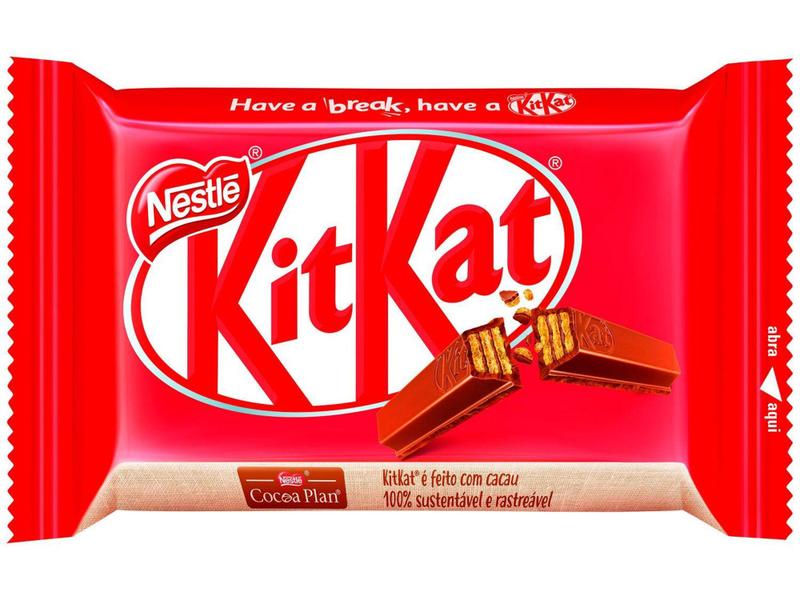 Barra de Chocolate Kit Kat ao Leite 41,5g - 24 Unidades Nestlé Imagem de Barra de Chocolate Kit Kat ao Leite 41,5g - 24 Unidades Nestlé