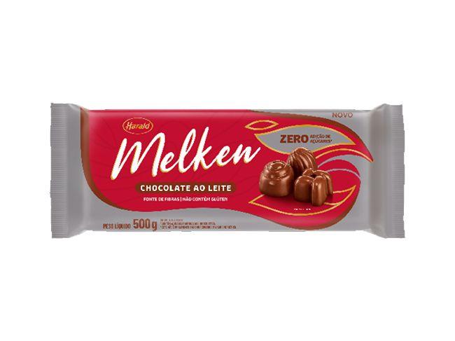 Imagem de Barra De Chocolate Nobre Ao Leite Zero Melken 500gr - Harald