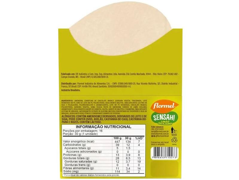 Barra de Chocolate Sensah Limão Siciliano 480g com 16 Unidades Flormel Imagem de Barra de Chocolate Sensah Limão Siciliano 480g com 16 Unidades Flormel