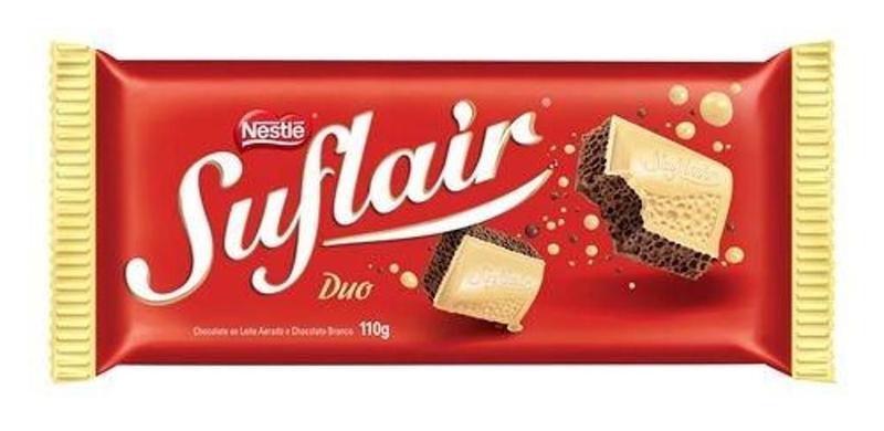 Barra de Chocolate SUFLAIR DUO 80g - Chocolate ao Leite e Meio Amargo - Nestle Imagem de Barra de Chocolate SUFLAIR DUO 80g - Chocolate ao Leite e Meio Amargo