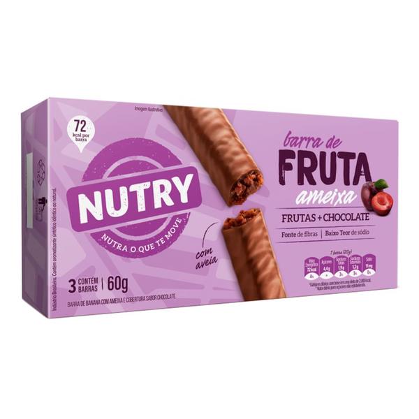 Imagem de Barra de Fruta Nutry Ameixa com Chocolate com 3 Unidades de 20g cada