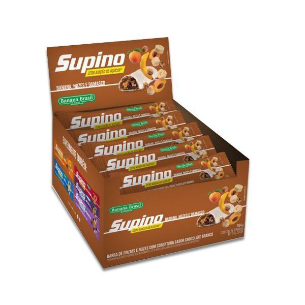 Barra de Frutas de Banana, Nozes e Damasco com Chocolate Branco Supino contendu 20 unidades de 24g - Banana Brasil Imagem de Barra de Frutas de Banana, Nozes e Damasco com Chocolate Branco Supino contendu 20 unidades de 24g