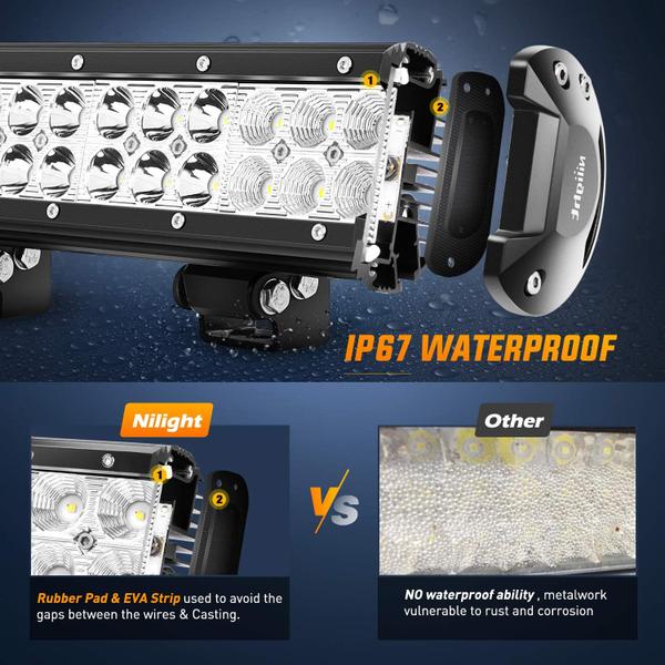 Imagem de Barra de luz LED Nilight NI06A-72W 30 cm Spot Flood Combo 12V