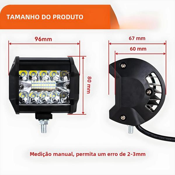 Imagem de Barra de Luz LED Offroad 12V/24V - Spot e Flood Combo para Caminhão, Carro, SUV, Barco e ATV