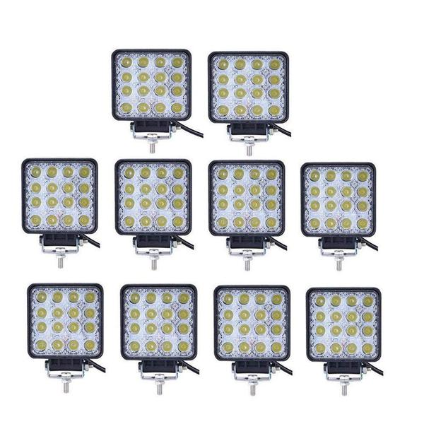 Imagem de Barra de luz LED Turboo 10PCS, 4 polegadas, 48 W, holofotes quadrados