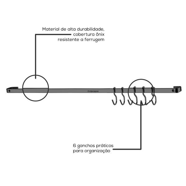 Imagem de Barra de Piatina 45cm com 6 ganchos - 2411OX Future